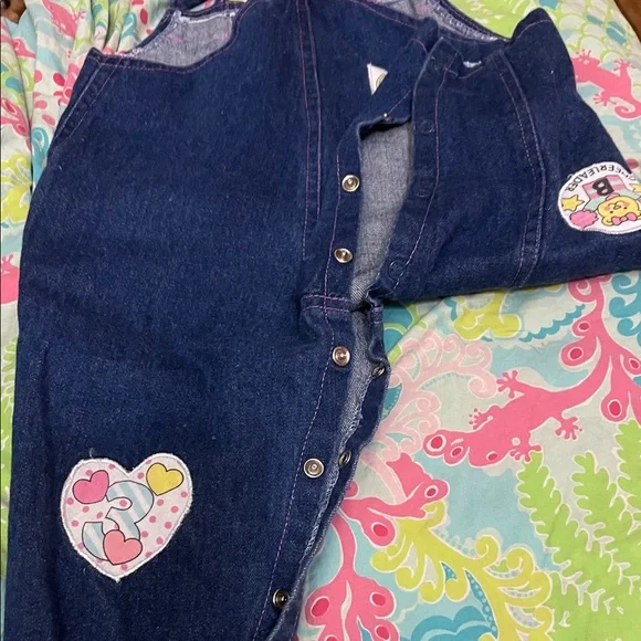 Vintage Denim Overalls with Patches - Picture 12 of 12